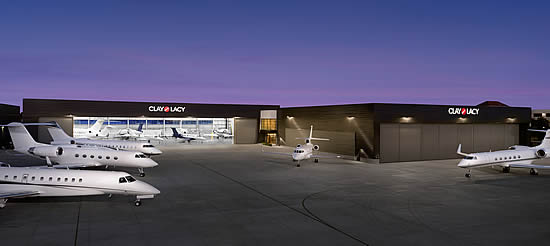 Clay Lacy provides full maintenance services its Van Nuys Airport (KVNY), shown, and McClellan-Palomar Airport, San Diego (KCRQ) locations